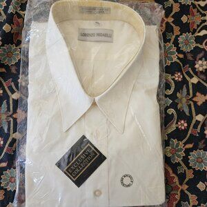 NWT Lorenzo Redaelli Men's Dress Shirt Cream 18 1/2 34/35